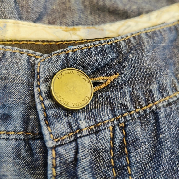 Escada Linen Blend Wide Leg Jeans - US Size 12 - Picture 10 of 12